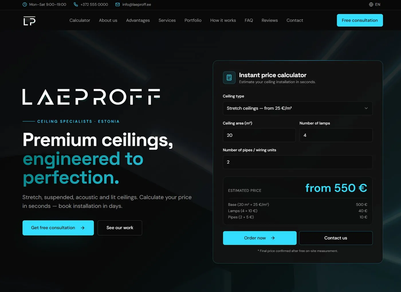 Laeproff — Ceiling Specialists Website & Identity
