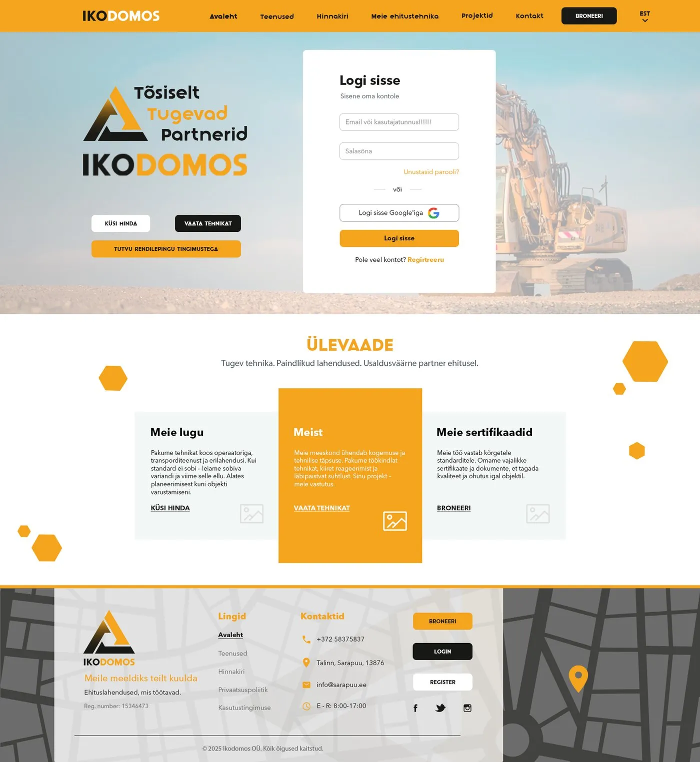 Ikodomos — Equipment Rental Website & Client Dashboard