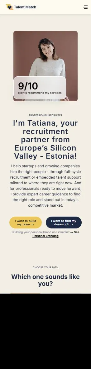 TalentMatch — full website redesign