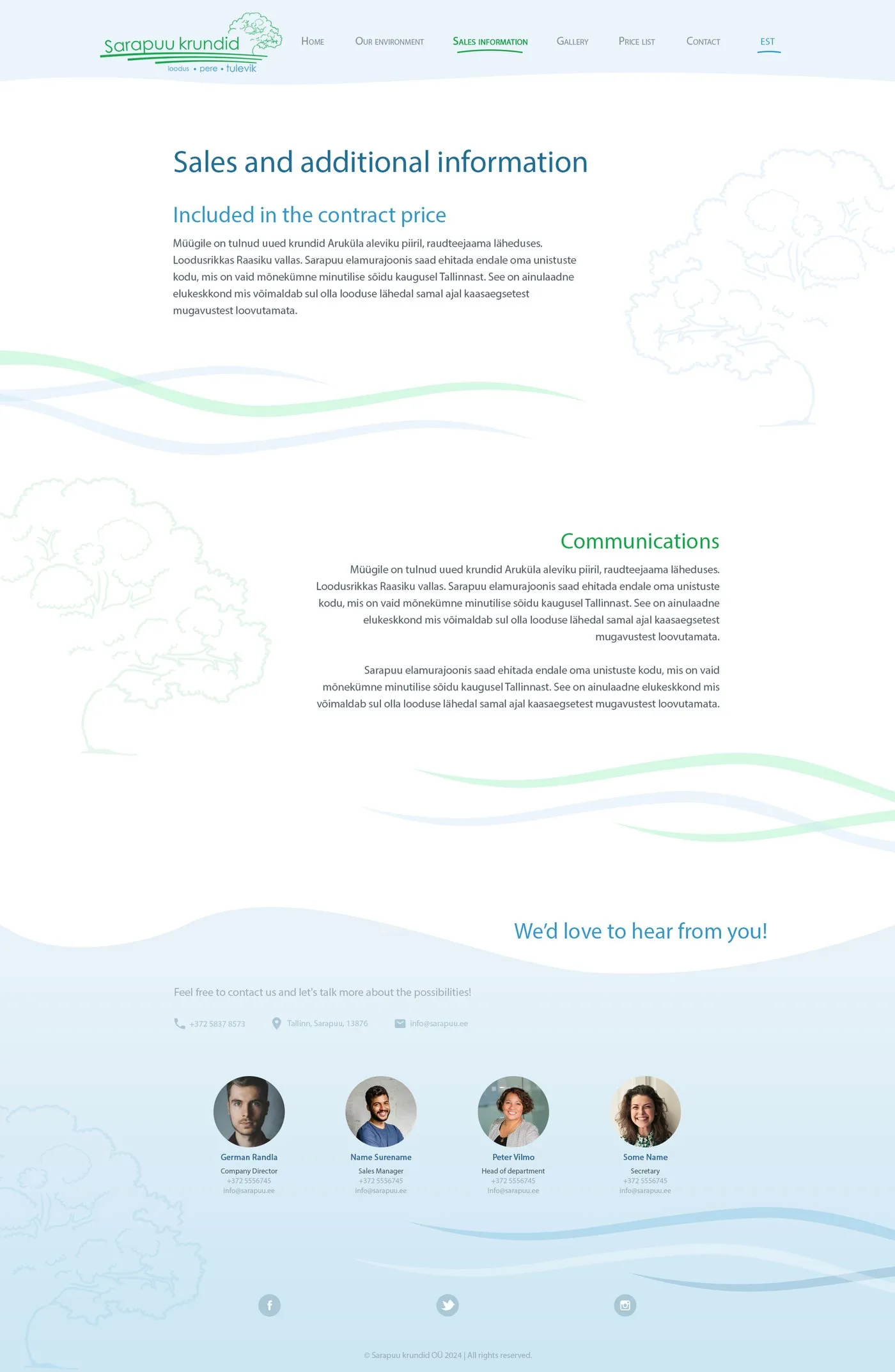 Sarapuu — Land Sales Website