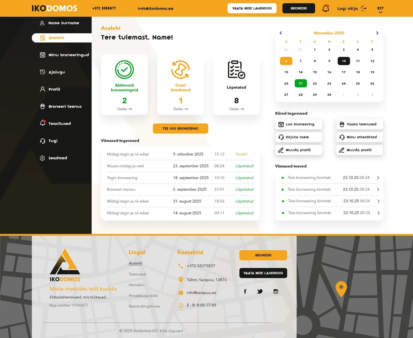 Ikodomos — Equipment Rental Website & Client Dashboard