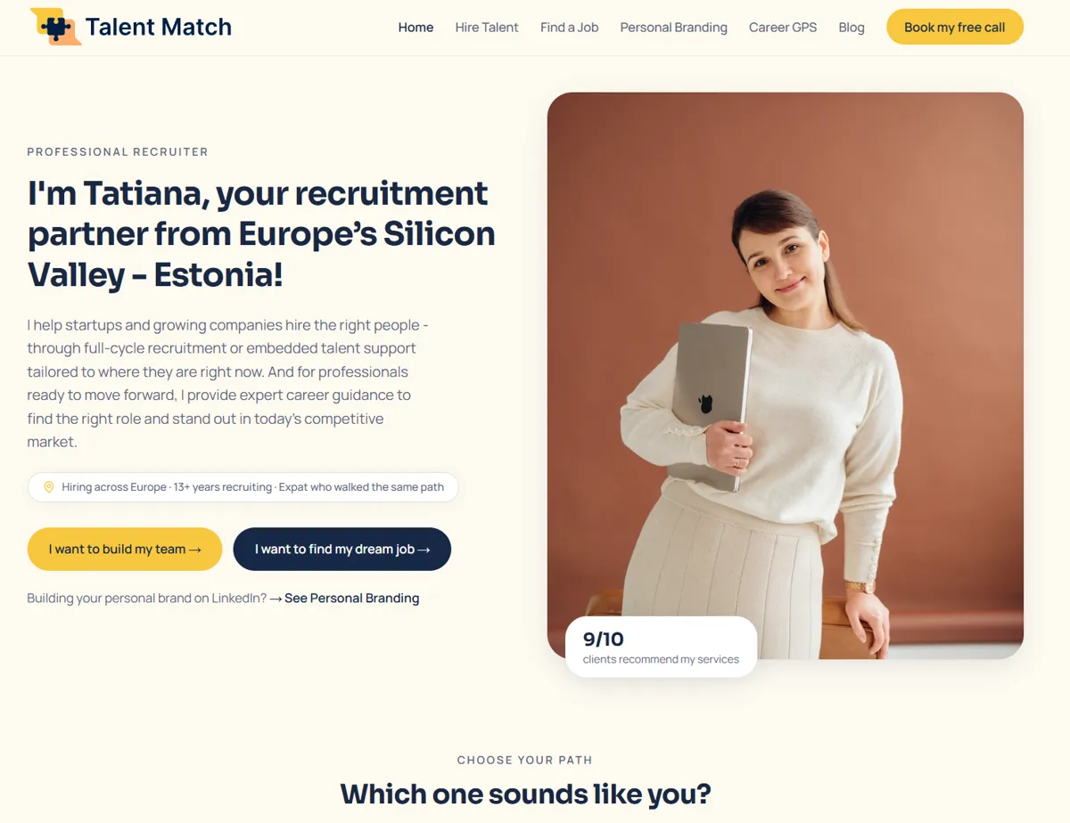 TalentMatch: Full redesign, from 2.5 pages to 6+. Visible in Google, ChatGPT and Gemini.